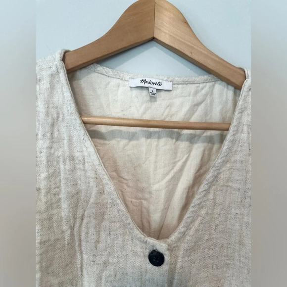 MADEWELL V-Neck Button Down Linen Blend Romper Size 2 1144 - Picture 6 of 15